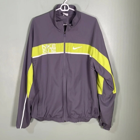 Nike Dri Fit Nike Elite Full Zip Jacket Grey Green Men’s Size XL reflective - Picture 1 of 11